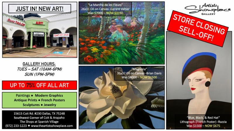 Artists Showplace: 50+ New Art Arrivals THIS WEEK! We’re Still Open!