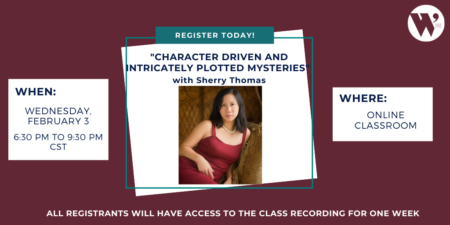 “Character Driven and Intricately Plotted Mysteries” ONLINE with Sherry Thomas