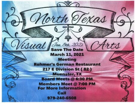 North Texas Visual Arts Open Meeting March 11