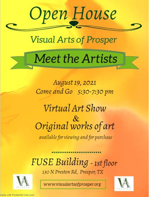 VISUAL ARTS OF PROSPER Virtual Art Exhibit And Open House in August