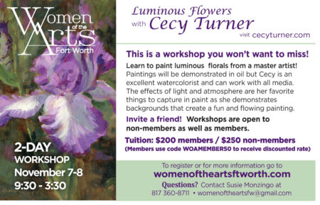 CECY TURNER WORKSHOP on Luminous Florals – November 7-8